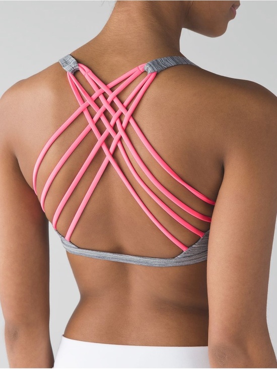 lululemon athletica Other - Lululemon Free To Be Wild Bra Size 4 Grey Pink Strappy Back